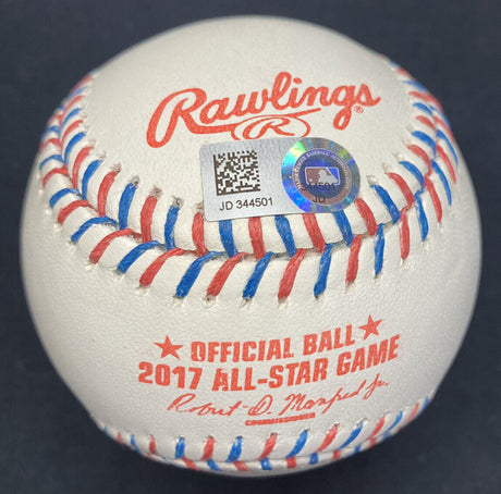 Mike Trout DNP Due To Injury :( Signed 2017 All Star Game Logo Baseball MLB Holo