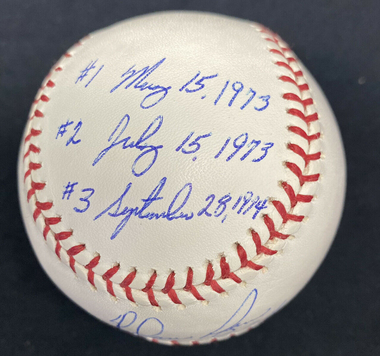 Nolan Ryan 7 No Hitters Dates Signed Stat Baseball Ryan Holo PSA/DNA