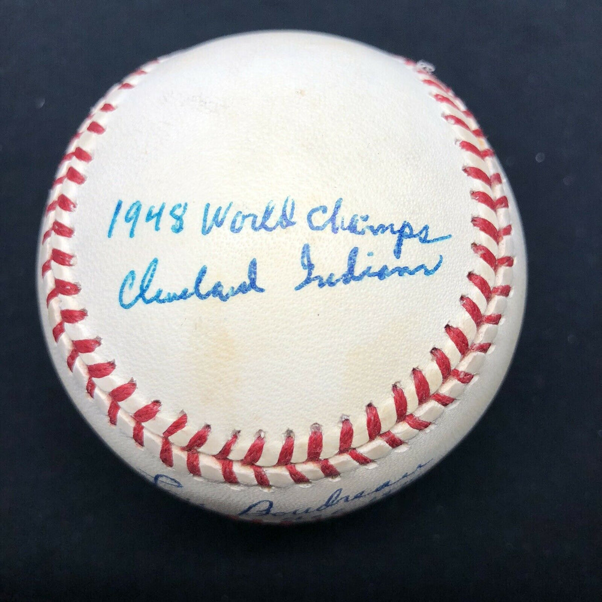 Lou Boudreau HOF 1970 1948 Indians World Champs Signed Baseball JSA