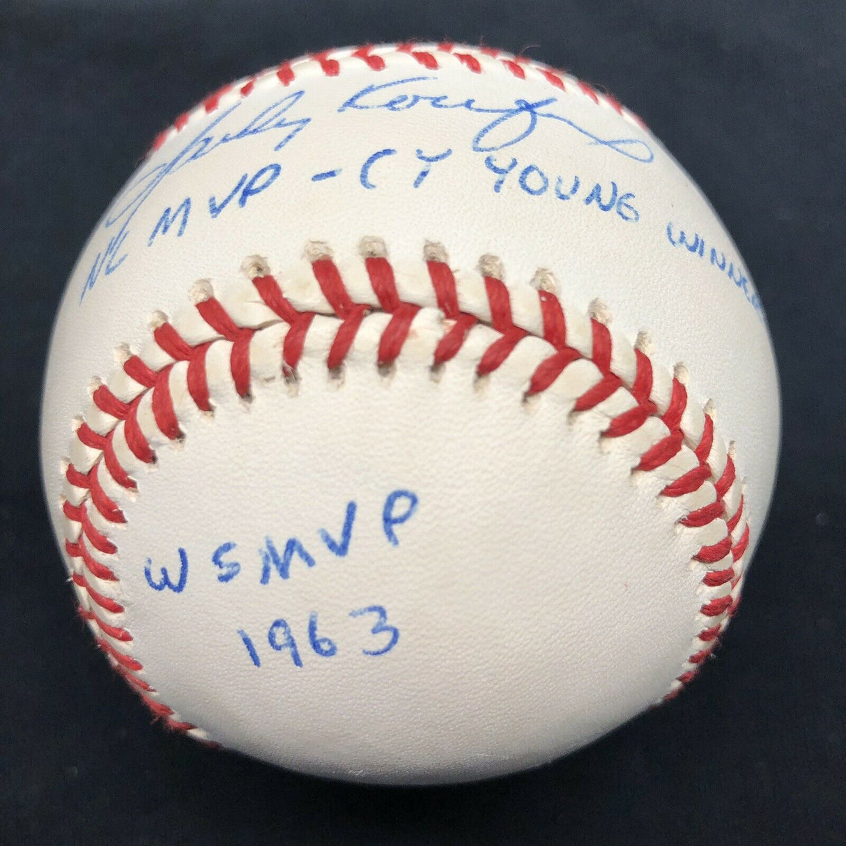 Sandy Koufax 1963 WS MVP Cy Young MVP Signed Baseball JSA LOA