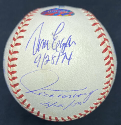 Nolan Ryan 7 No Hitters Catchers Dates Inscribed Signed Baseball MLB Holo