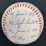 Nolan Ryan 7 No Hitters Dates Signed Stat Baseball Ryan Holo PSA/DNA