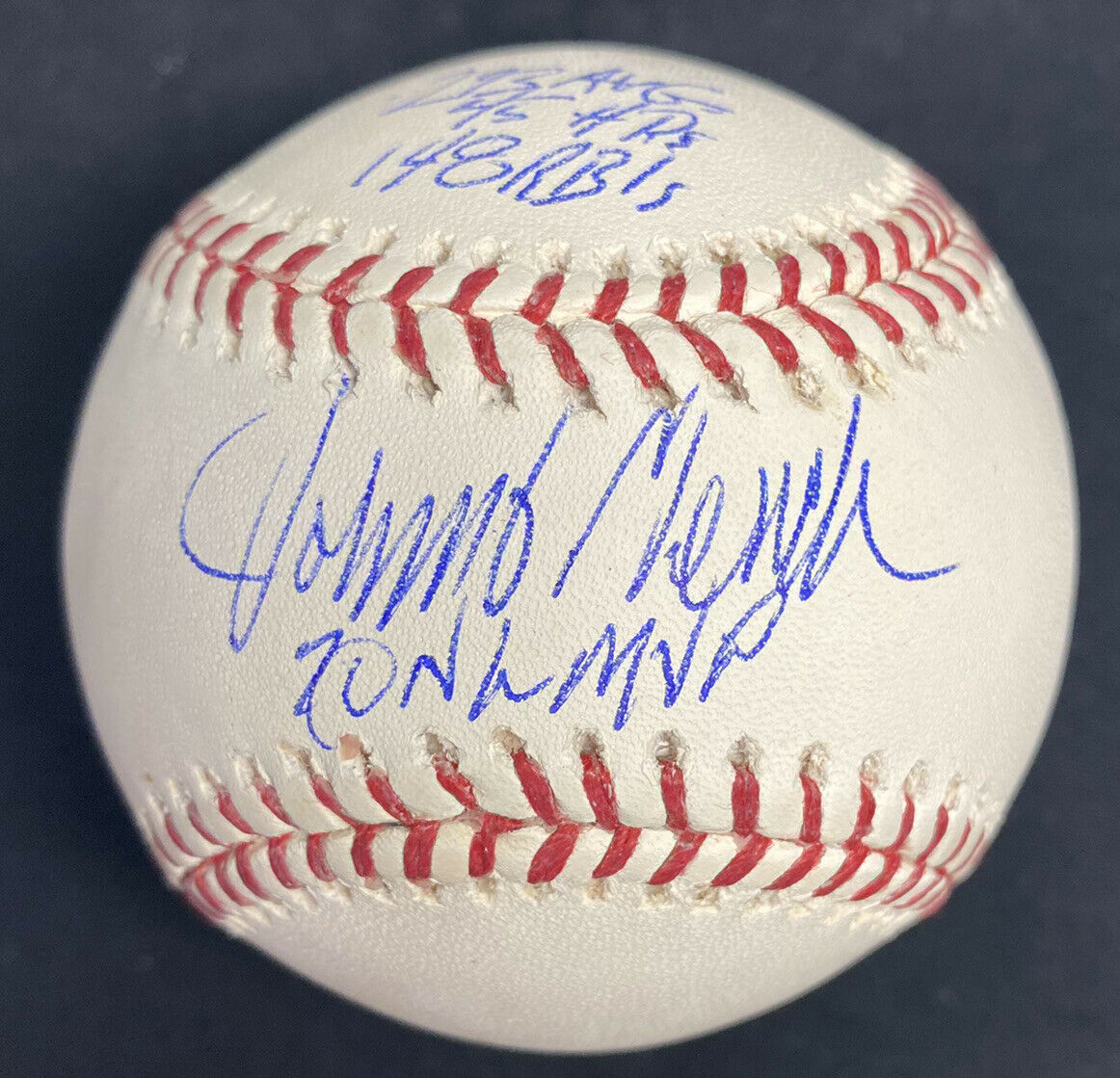 Johnny Bench MVP ROY Signed Stat Baseball Set JSA