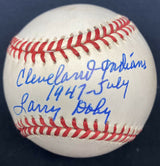 Larry Doby Cleveland Indians 1947 July Signed Baseball JSA LOA