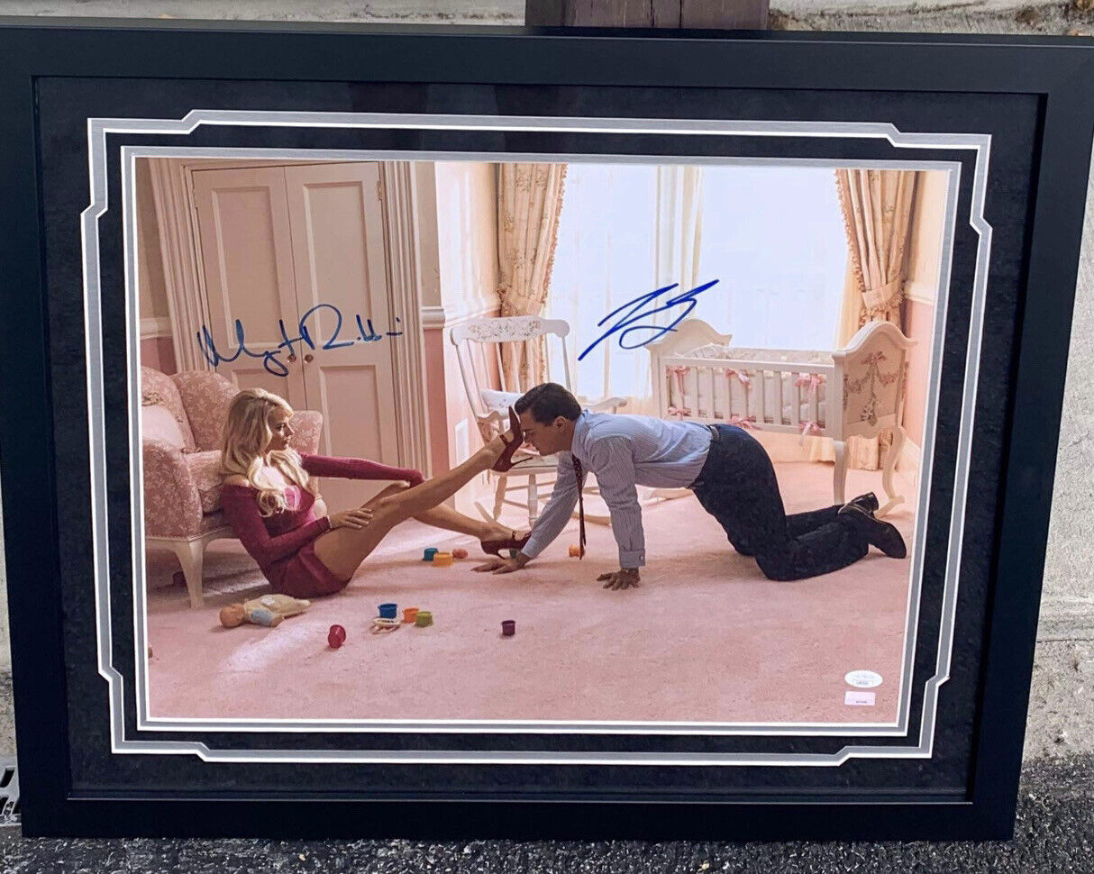 Leonardo DiCaprio Margot Robbie Dual Signed Wolf Of Wall Street 16x20 Photo JSA