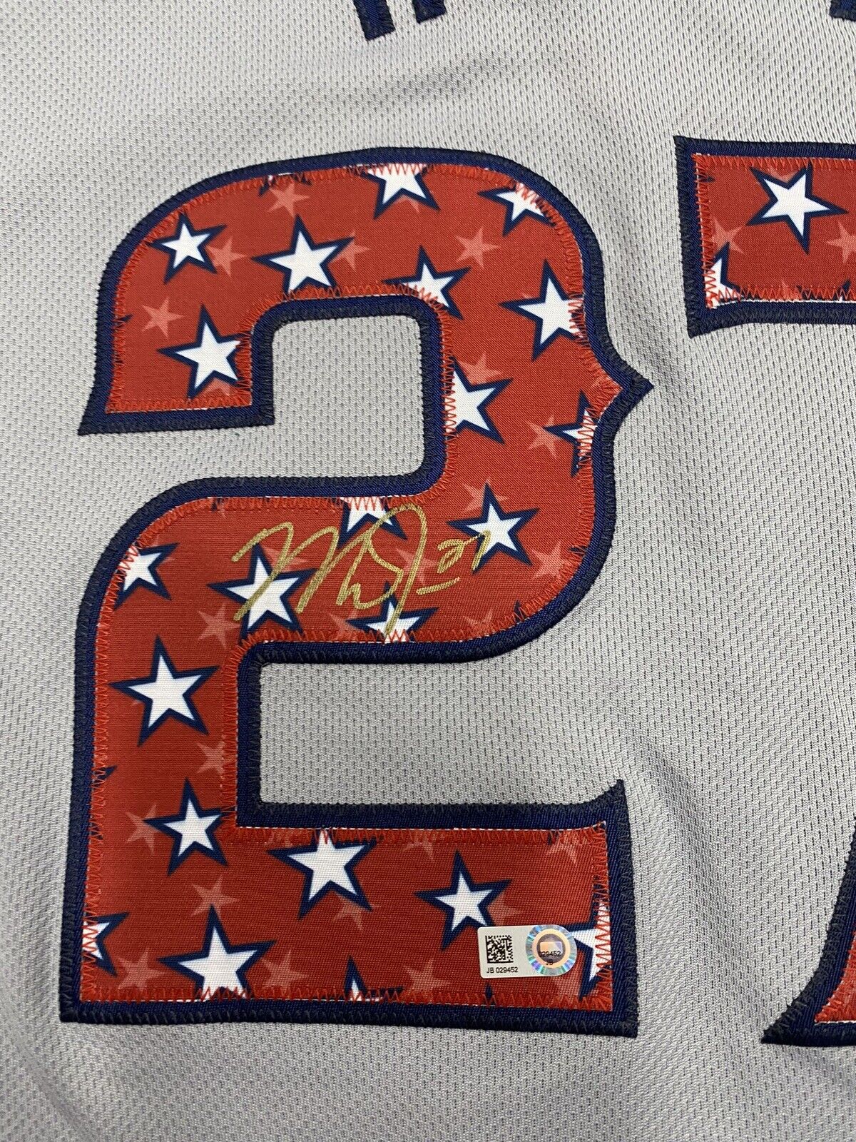 Mike Trout Signed Authentic Stars N Stripes Angels Jersey MLB Holo