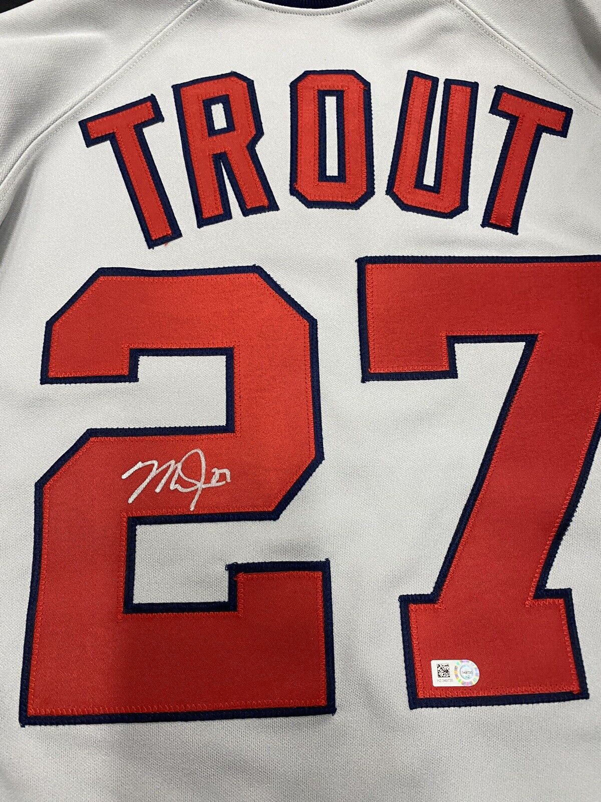 Mike Trout Signed 50th Anniversary California Angels TBTC Jersey 44 MLB Holo