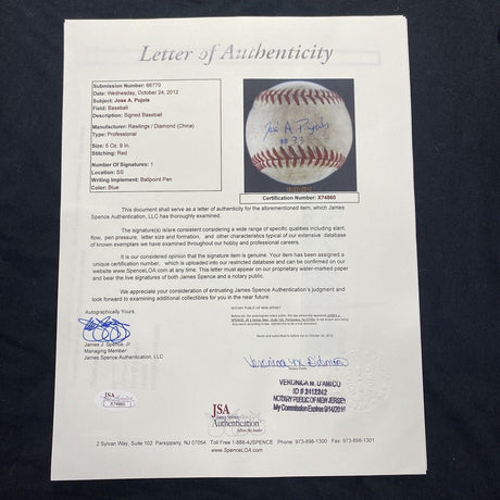 1999 Earliest Known Albert Pujols Single Signed Baseball JSA LOA