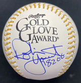 Robin Yount 82 GG Signed Gold Glove Logo Baseball JSA Witness