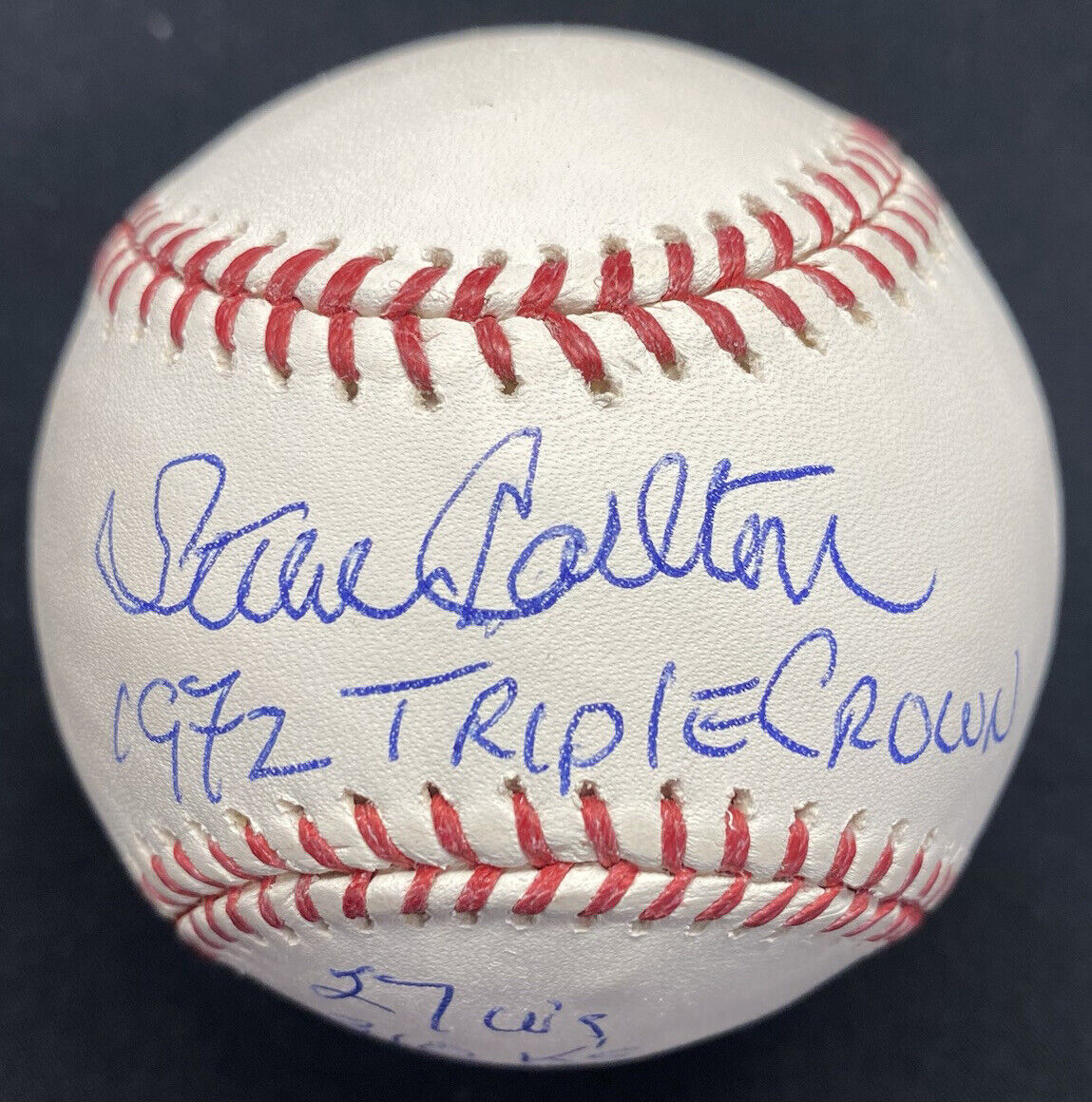 Steve Carlton 1972 Triple Crown Stat Baseball BAS Holo Only