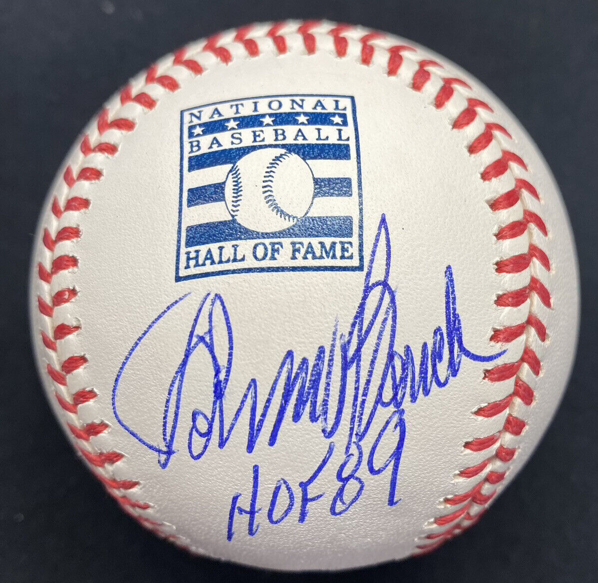 Johnny Bench HOF 89 Signed Hall of Fame Logo Baseball PSA Holo Only