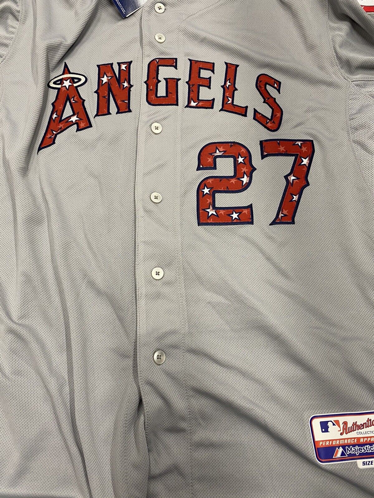 Mike Trout Signed Authentic Stars N Stripes Angels Jersey MLB Holo