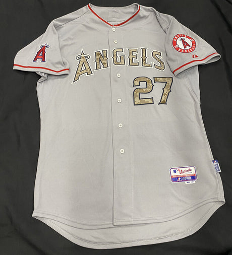 Mike Trout Signed Authentic 2014 Memorial Day Angels Jersey MLB Holo