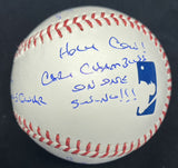 Chris Chambliss 1976 ALCS GWHR Signed Story Stat Baseball Beckett Witness