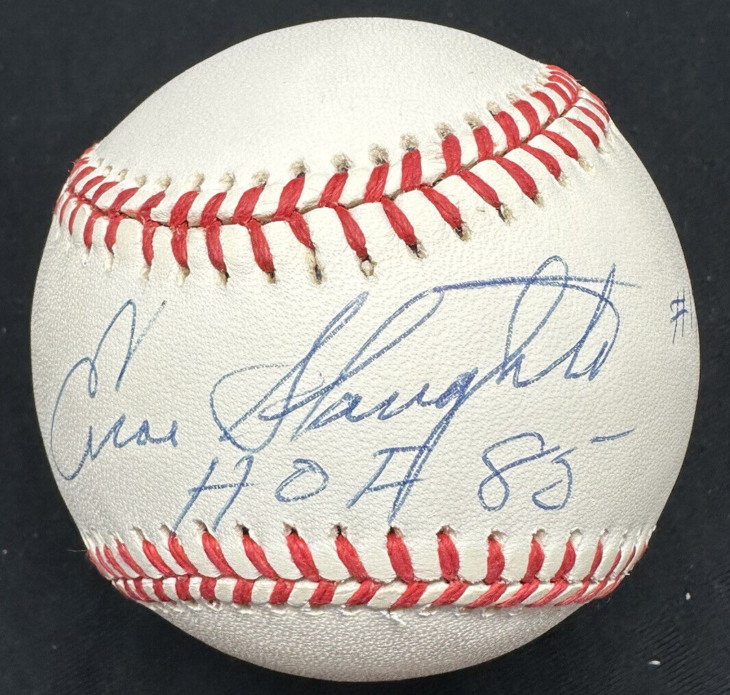 Enos Slaughter HOF 85 #17 Signed Baseball JSA