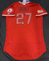 Mike Trout Signed Authentic Stars And Stripes Angels Jersey MLB Holo