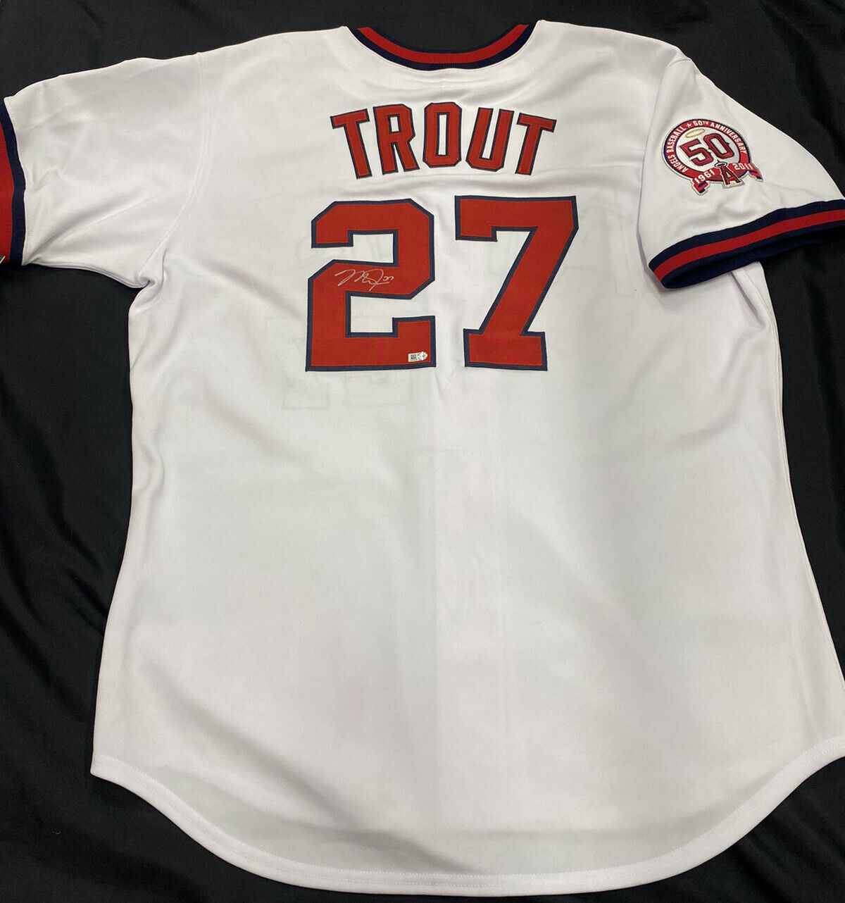 Mike Trout Signed Authentic 2011 Angels 50th Anniversary Jersey MLB Holo