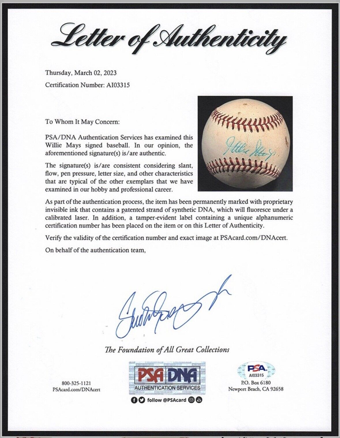 Willie Mays Circa 1962 Vintage Signature Signed Giles Baseball PSA/DNA LOA