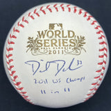 Daniel Descalso 11 in 11 2011 WS Champs Signed World Series Baseball JSA